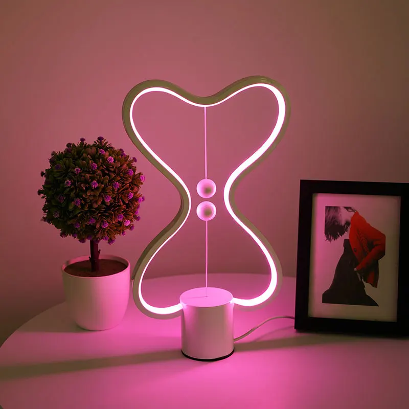 USB LED Heng Bilance luči za dnevno sobo, Spalnica Postelja Strani heng lučka 7 Barvo zamenljiva Branje srce Lampshade smart namizne svetilke