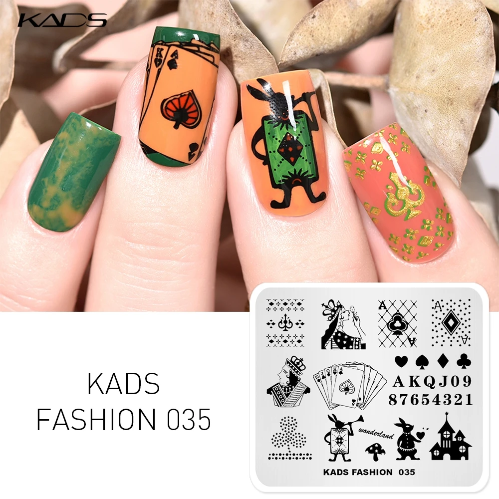 KADS 23 Design Halloween Flower Nail Tiskarske Plošče nohtov tisk tiskarske predloge nail art šablone Za Manikuro tiskanja nohti