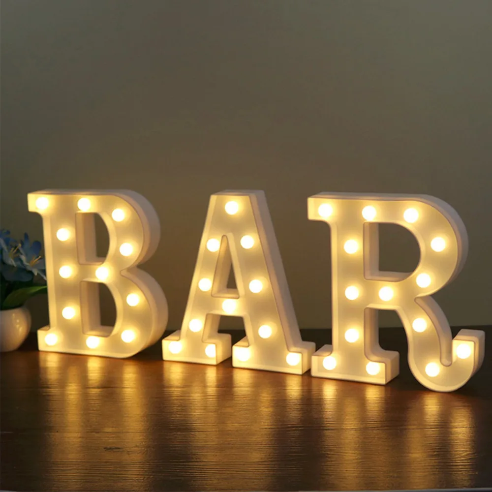 26 Črk LED Vzdušje Lučka Črkovati Ime Besedo Za Bar Cafe svate Abeceda Dekoracijo Noč Luč S Stikalom