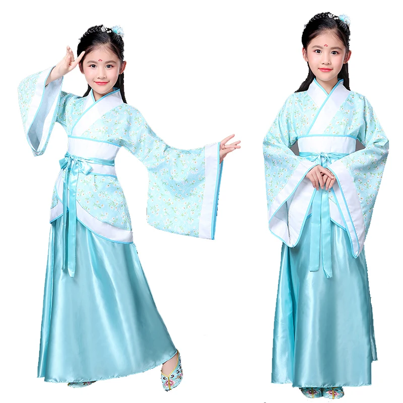 Starodavne kitajske kostum otrok hanfu tang dinastije tradicionalno obleko girlbaby princesa malčka pravljice lepoto otrok ballroom ples