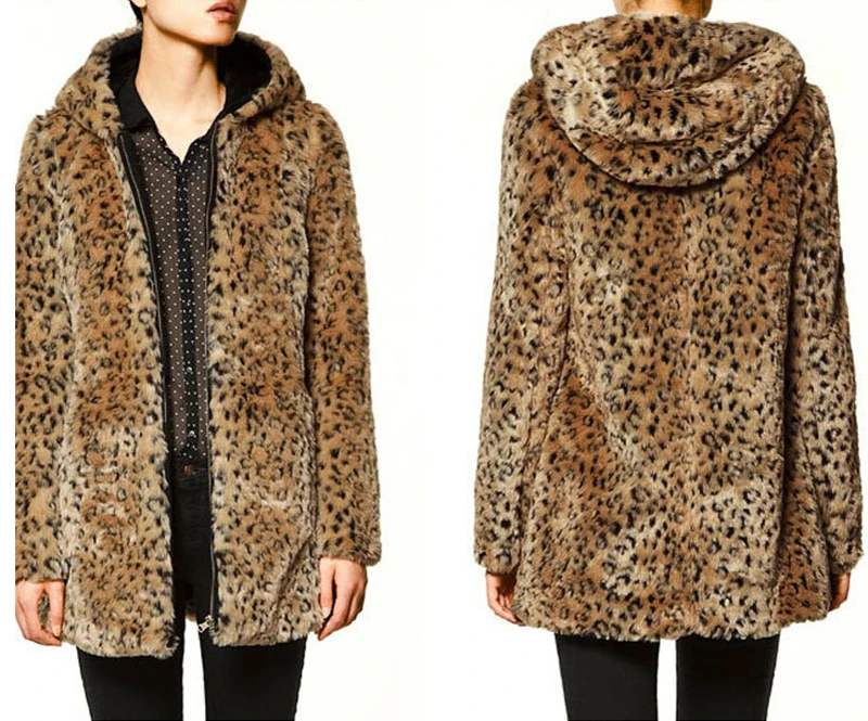 2019 Zimske Ženske Leopard Plašč Krzneni Plašč Nesramna Divjih Faux Kotlovec suknjič Moda Toplo Outwear Casaco De Pele PC185