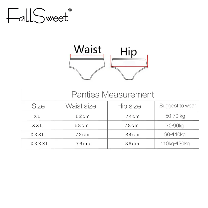 FallSweet 3pcs/Paket! Sredi Pasu Čipke Spodnje hlače Ženske Plus Velikost Ultra Tanke Hlačke XL da XXXXL Trdna Perilo Femme