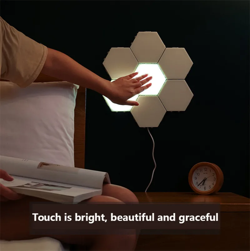 RGB Dotik Stene Lučka Quantum Light Touch Senzor Nočne Luči LED Parcelo Svetlobe Magnetni Modularni Kreativni Doma Dekor Nočna Lučka