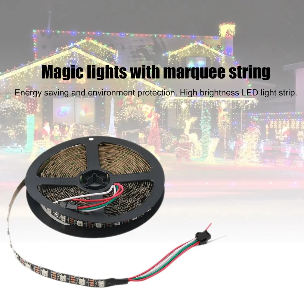 WS2812B 5 M 5050 SMD Digital 300 LED Trak Svetlobe Naslovljive Barvno 5 za Božično Dekoracijo