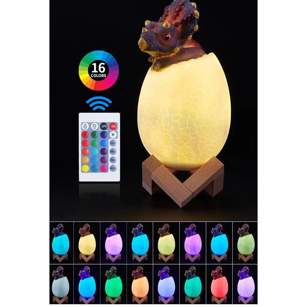 LumiParty LED 16 Barv Zatemnitev Pametni Daljinski upravljalnik Dinozaver Jajca Obliko noč svetloba namizne Svetilke Otroci Darila