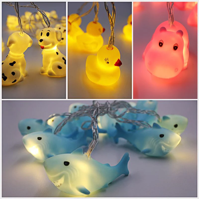 Nova LED Risanka Samorog lučka Silikonski Živali Niz Vila Lučka Baterije Za Božič Baby Otroci Soba Dekoracijo notranjih