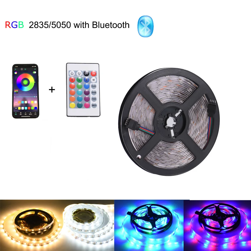 AIRSIX Bluetooth, LED Trakovi luces led RGB trak 5050 2 DC12V LED Luči, 5m 10m 835 15m 20m Bluetooth božič