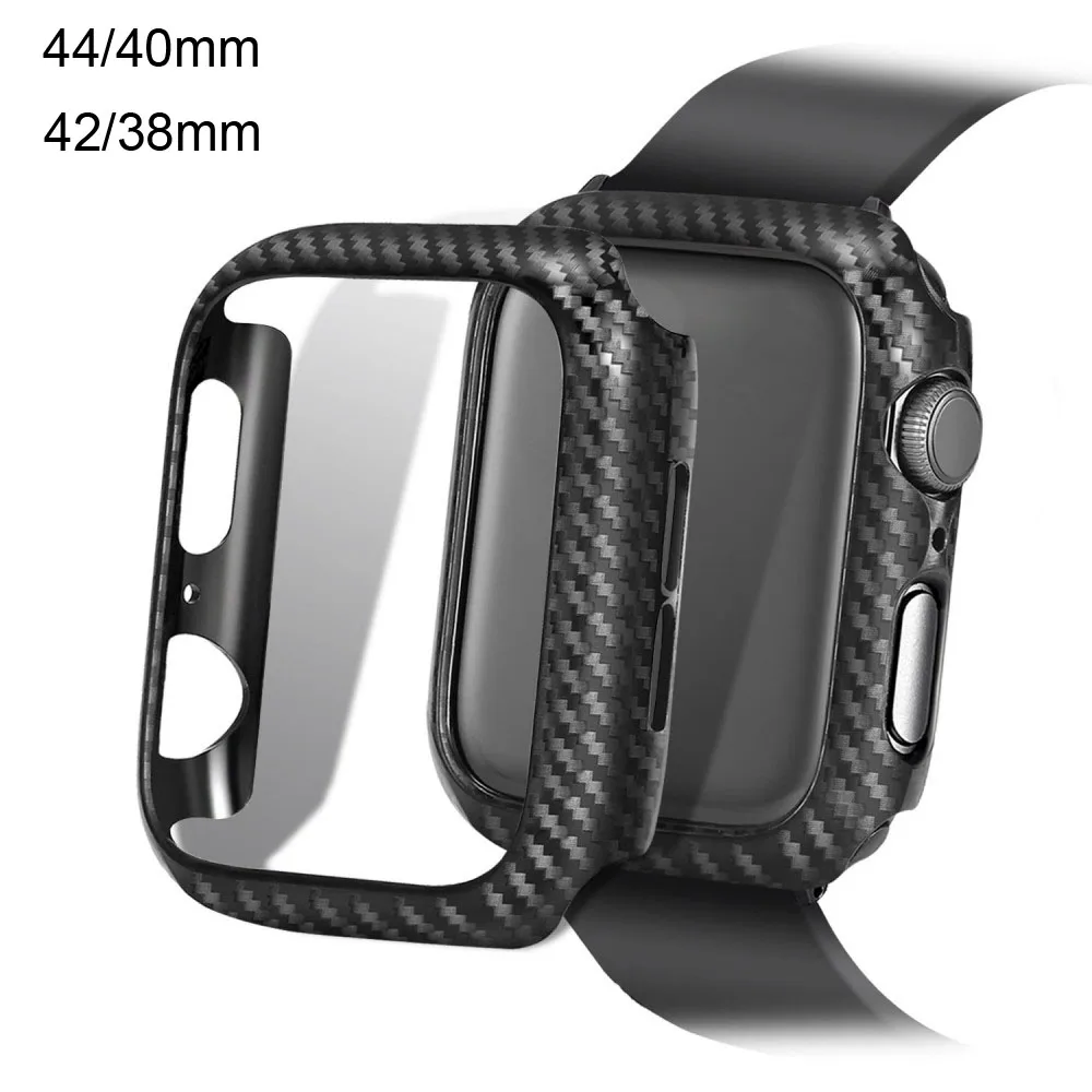 Ultra Tanek Ogljikovih Vlaken Za Apple Watch 44 MM 40 MM Primeru Zaščitni Okvir Za iWatch Serije 5 4 3 2 1 42MM 38 MM Odbijača Pokrov