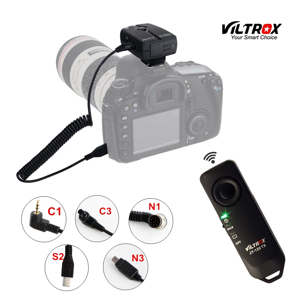 Viltrox JY-120 Fotoaparat Brezžično Daljinsko odpiranje Zaslonke krmilni Kabel za Canon 5D IV 7D Nikon D5300 Sony A9 A7 A6500 A6300 A7S