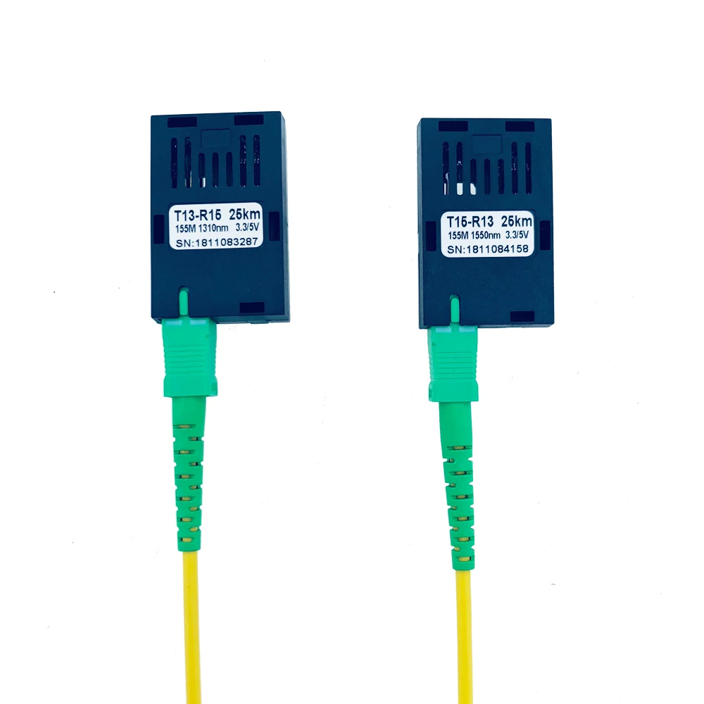 Brezplačna dostava za 5 Parov 155M En optični SC konektor dvosmerne podatke 20km 1*9 modul optični sprejemnik za 100 M media converter HTB-3100
