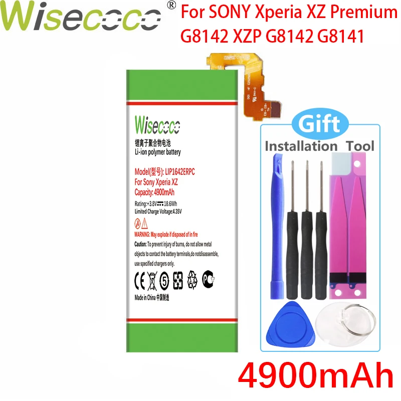 WISECOCO 4900mAh LIP1642ERPC Baterija Za SONY Xperia XZ Premium XZP G8142 G8141 Visoke kakovosti+Številko za Sledenje