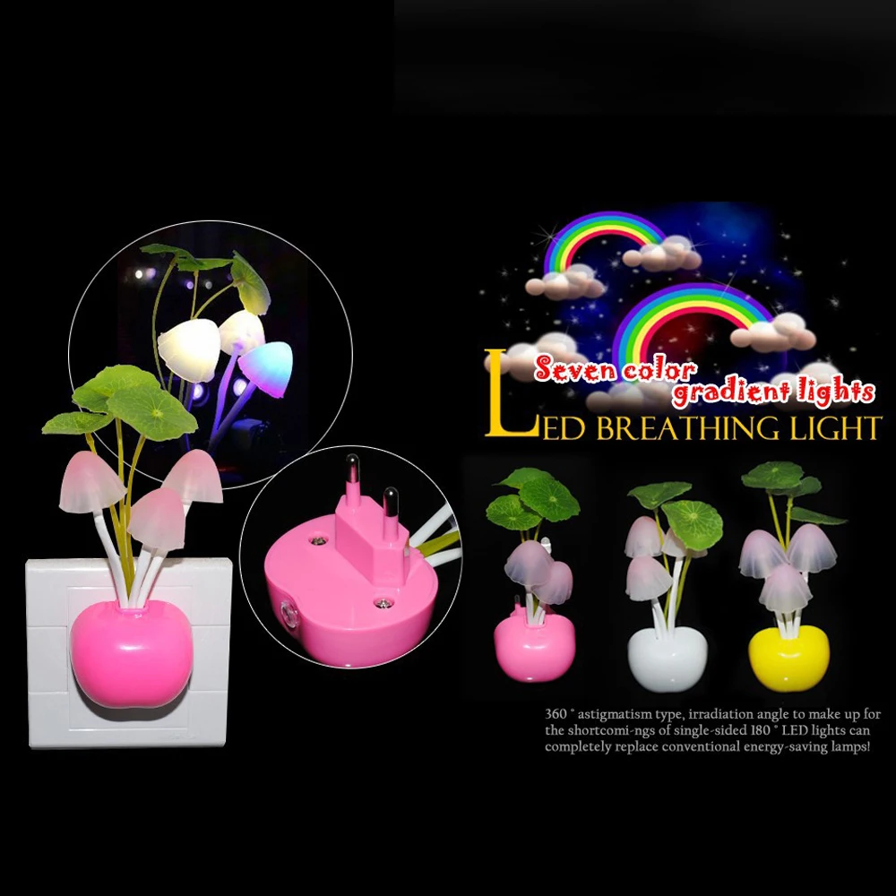 Vacamm 2pcs LED Senzor Stenske Luči EU NAS Plug Gob električno Vtičnico Luči Lučka Romantično Pisane Za uporabo v Zaprtih prostorih otroška Soba Dekor