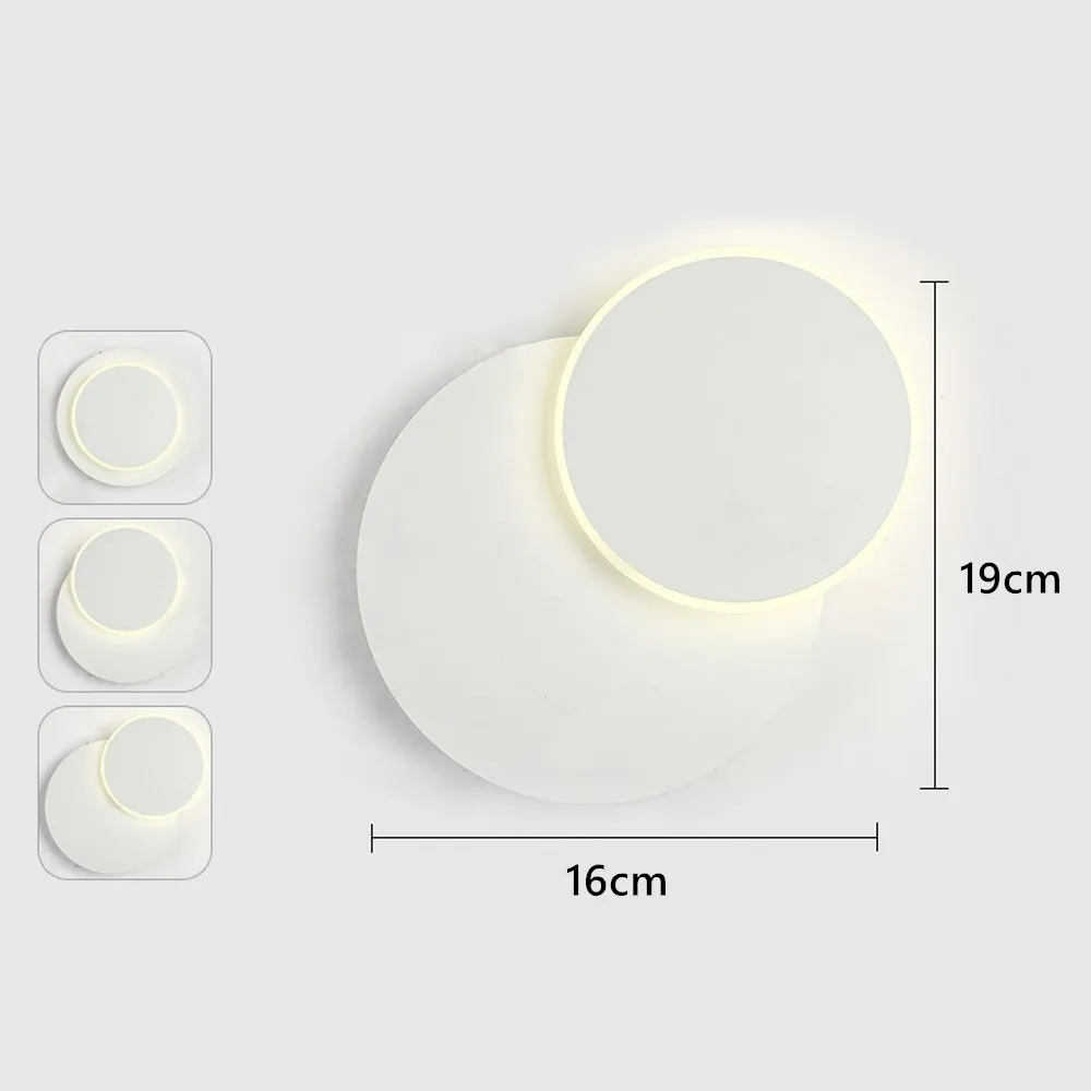 Moderne Stenske Luči LED-360 Stopinj Rotacija, Beli Krog LED Rov Postelji Stenske Svetilke Kopalnica Ogledalo Lučka LED Lučka za Branje