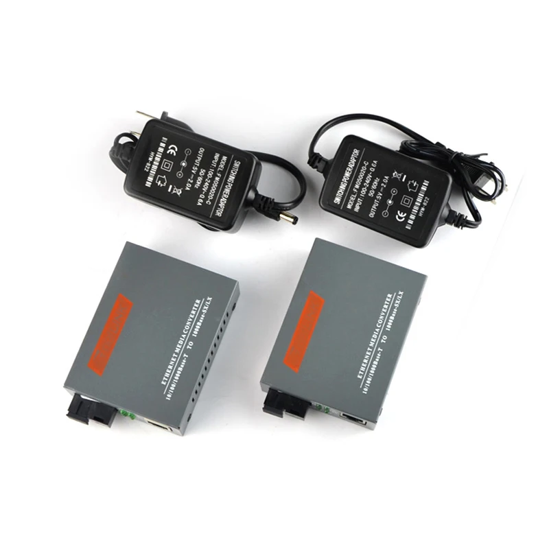 1 par HTB-GS-03 A/B 10/100/1000M optični sprejemnik Enem Načinu En Optični SC Vrata 20KM Fast Ethernet Media Converter