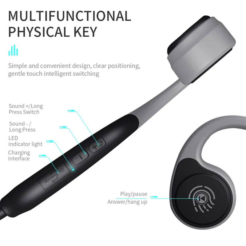 AMTER V9 Bluetooth Kostne Prevodnosti Slušalke Brezžične Športne Slušalke za Prostoročno uporabo Vodotesne Slušalke PK Z8 za Pametne telefone