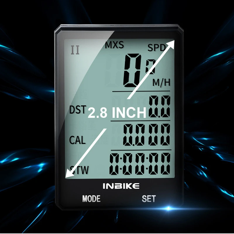 INBIKE 2.8 Inch Kolesa Brezžično Žično Računalnik merilnik Hitrosti Nepremočljiva Kolo prevožene poti Štoparica Z Nosilcem Kolesarska Oprema