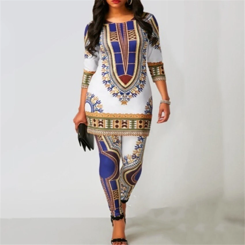 Afriške Obleke za Ženske do leta 2020 Novice Vrh Hlače Obleko Dashiki Tiskanja Ženske Obleke Haljo Africaine Bazin Modnih Oblačil
