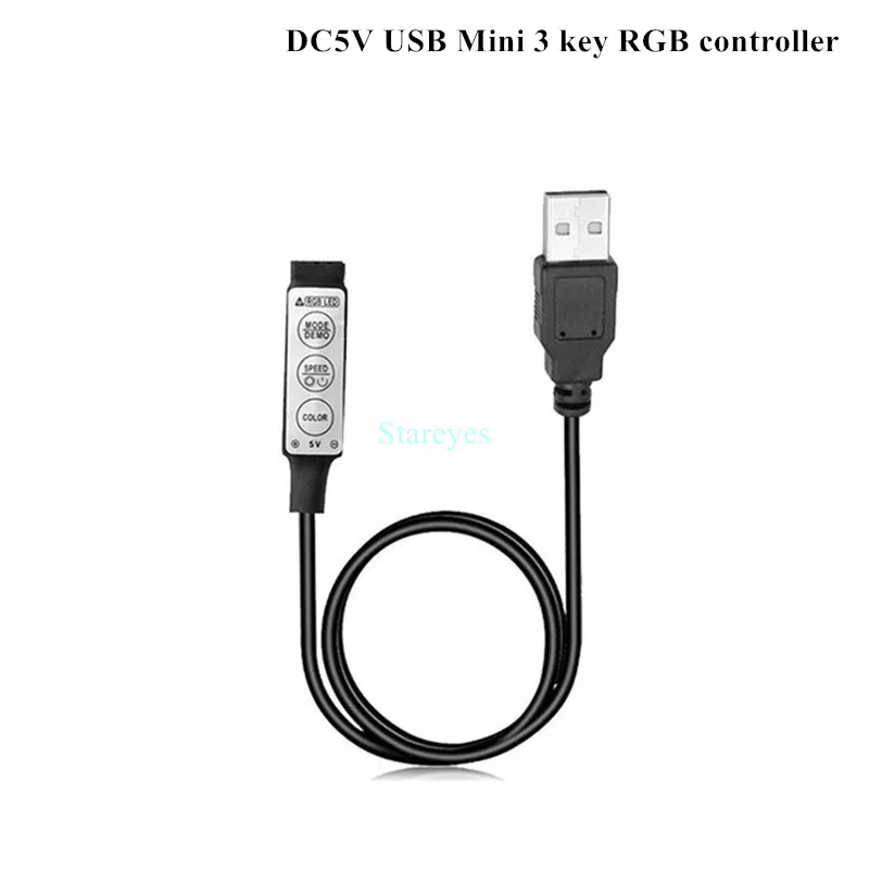 10 Kos 5 V USB LED RGB Krmilnik Mini 3Key Dimmer IR 24Key RF 17key Bluetooth Brezžični Daljinski upravljalnik za 5V RGB LED Trakovi