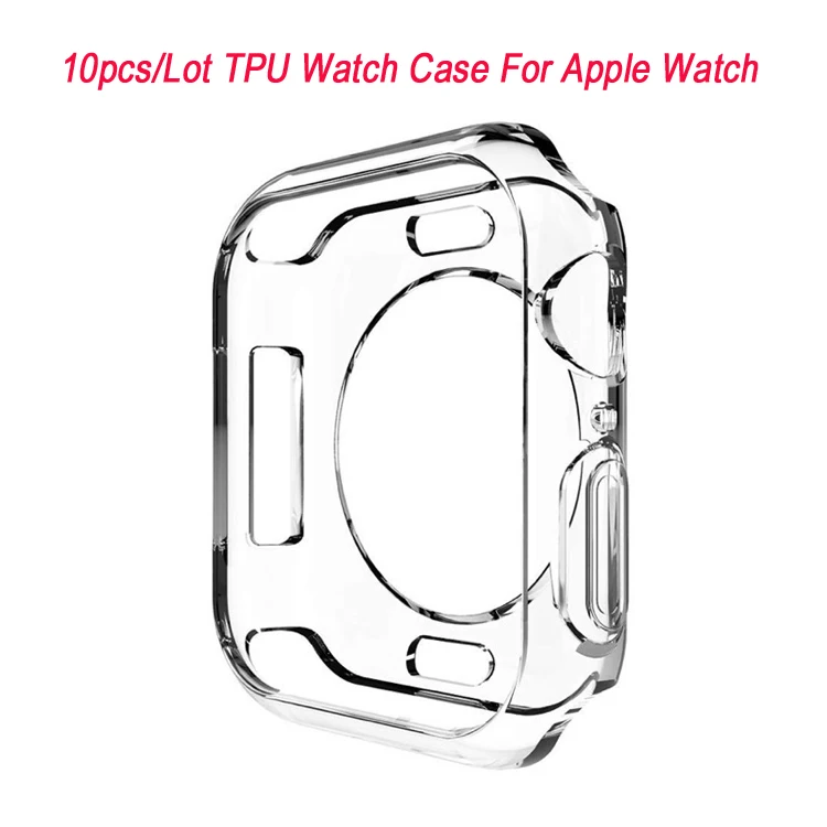 10pcs/Veliko TPU Silikon Watch Primeru Za Apple Watch 38 40 42 44 Preglednost Odbijača Kritje Za iWatch Serije 6 5 4 3 2 1