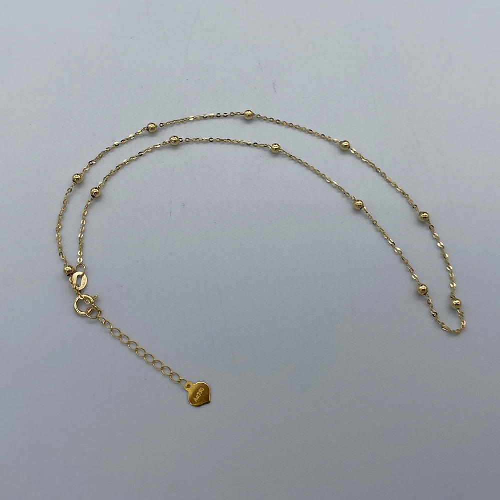 Sinya Klasične Au750 zlate kroglice Star družinski design 18k zlato ogrlico choker za ženske, dame Mama dekleta, najboljše darilo Nov prihod