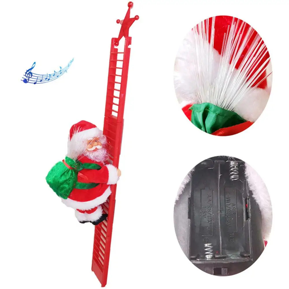 Električni Santa Claus Plezalne Vrvi Lestve Dekoracijo Božični Super Plezanje Santa Plišastih Lutka Igrača Viseči Okras Dekor