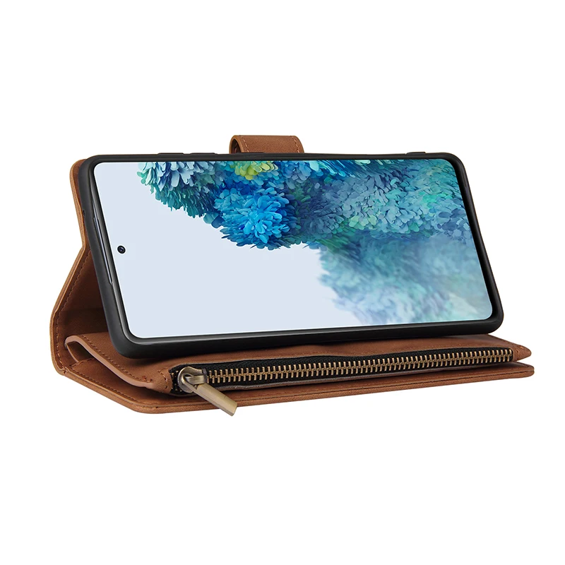 Ohišje za Samsung S20FE 5G Flip Usnjena torbica za Samsung S20FE 5G Pro Max Magnetni Zadrgo Denarnico, Telefon Primeru S Traku
