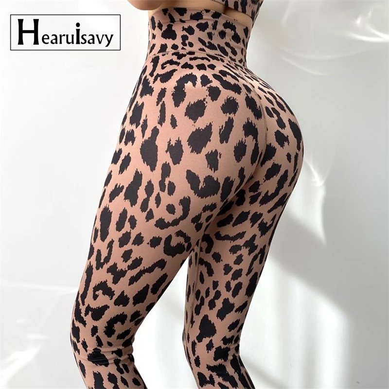 Plus Velikost Telovadnice Quick Dry Fitnes Ženske Dokolenke Leopard Šport Hlače Stretchy Joga Hlače Visoko Pasu Dvigalo Hip Teče Hlače