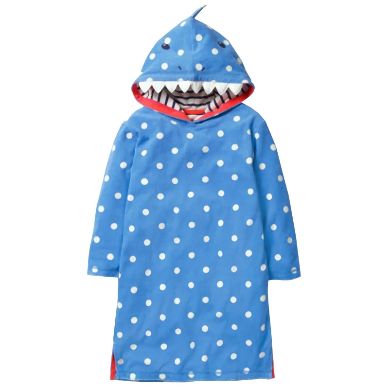 Shark Baby Girl Obleke Jeseni Hooded Otrok iz Enega Kosa Obleko Dekleta Kostume Skakalec Otroci Jopica Obleke Hoodies Vrh 1 3 5 7 9Y
