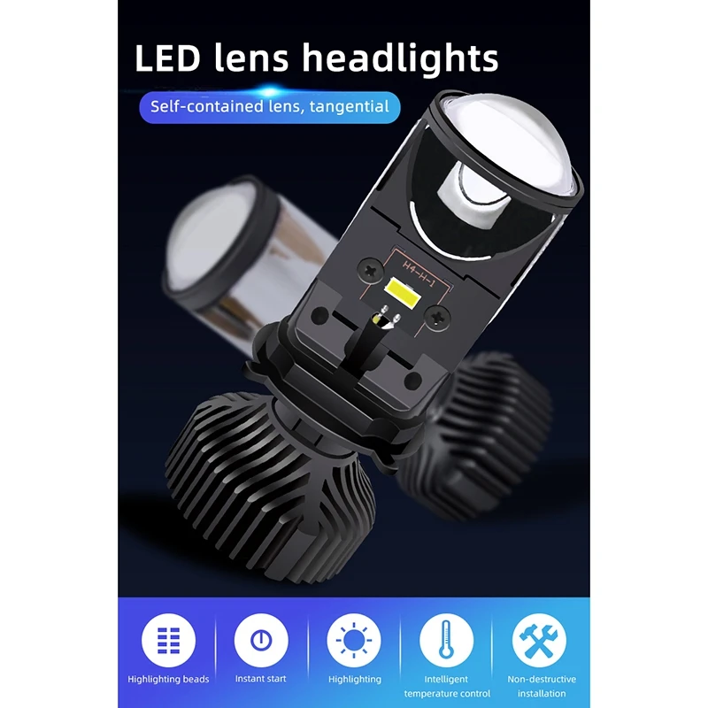 60 W/Par Žarnica H4 LED Mini Projektor Objektiv Automobles Žarnica 8000LM Pretvorbo Komplet Hi/Lo Snopa Žarometov RHD LHD