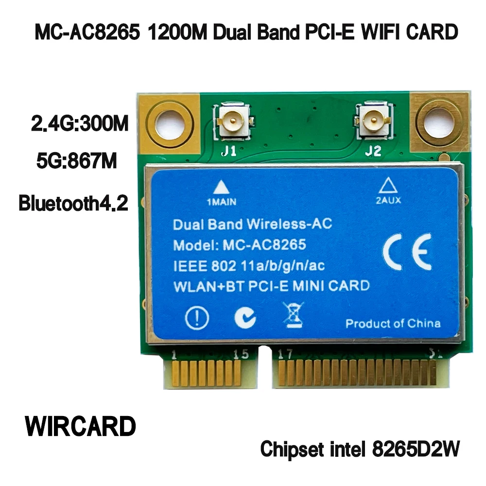 WIRCARD MC-AC8265 Dual Band 2,4 G/5 G Bluetooth4.2 PC-E WIFI KARTICA intel 8265NGW 8265D2W 8265HMW