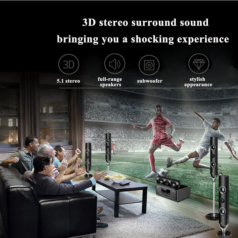 Shinco V11 5.1 domači kino zvok suite TV v dnevni sobi doma surround zvočniki Podporo Bluetooth, digitalni koaksialni svetlobe