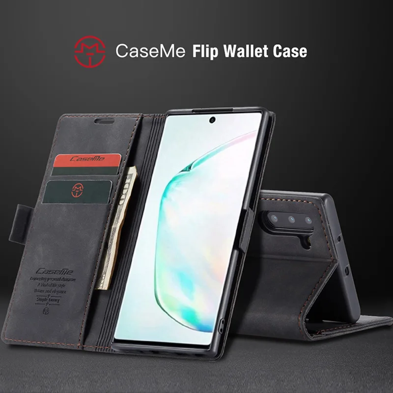 CaseMe Flip Primeru Za Samsung Galaxy Note 20 10 S20 S21 Note20 Ultra S9 S10 Plus S21 Luksuznega Usnja Z Magnetnim Denarnice Kritje A50 A70