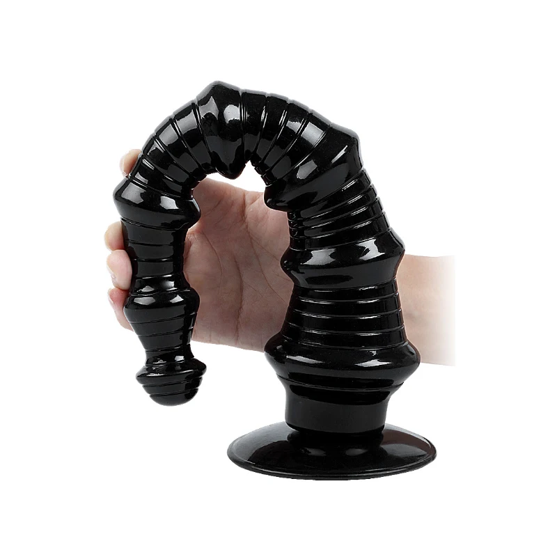 35 cm Spiralna vzorec silikonski analni čep Black ogromen penis Analni igrače Butt plug Seksi shop igrača za pare, BDSM Oprema Rit 18+