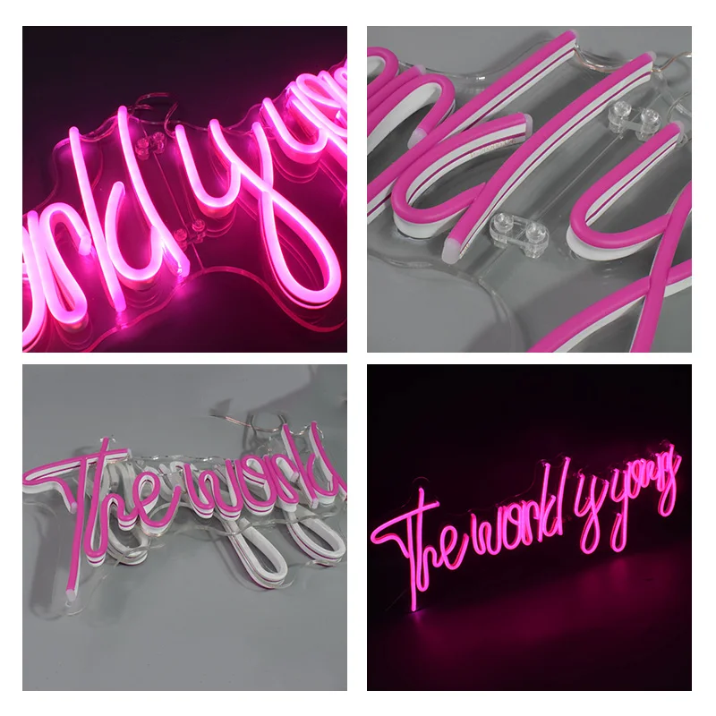 Po meri Zložljiva Neon Znak Lahka 3D Led Flex Pregleden Akril Pismo Visi Stranka Ozadju Dekor Poroko Bar Neon Luči