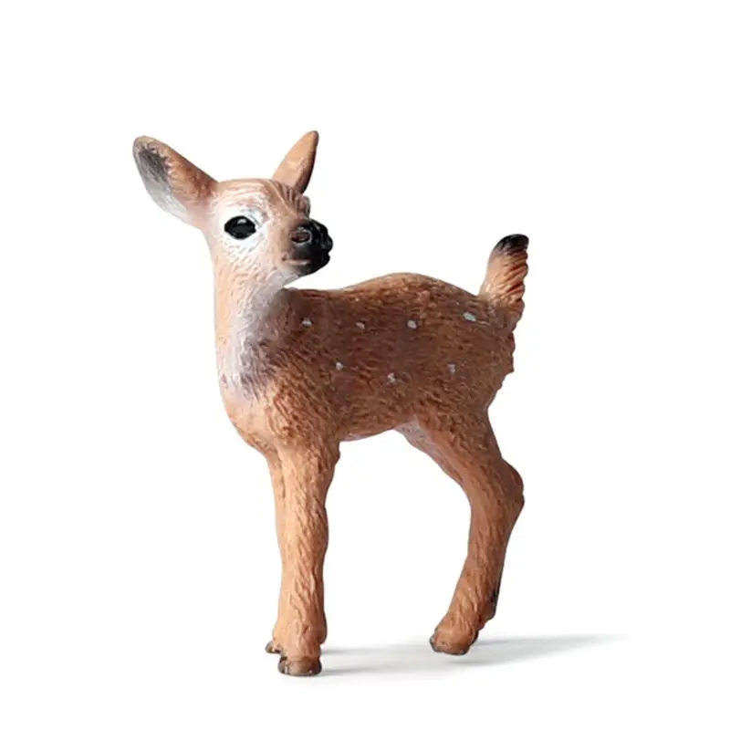 6pcs Gozdnih Živali, Živalske Figurice Schleich Živali Ponaredek Jelena Torto Toppers Miniaturni Playset Igrače za Rojstni dan
