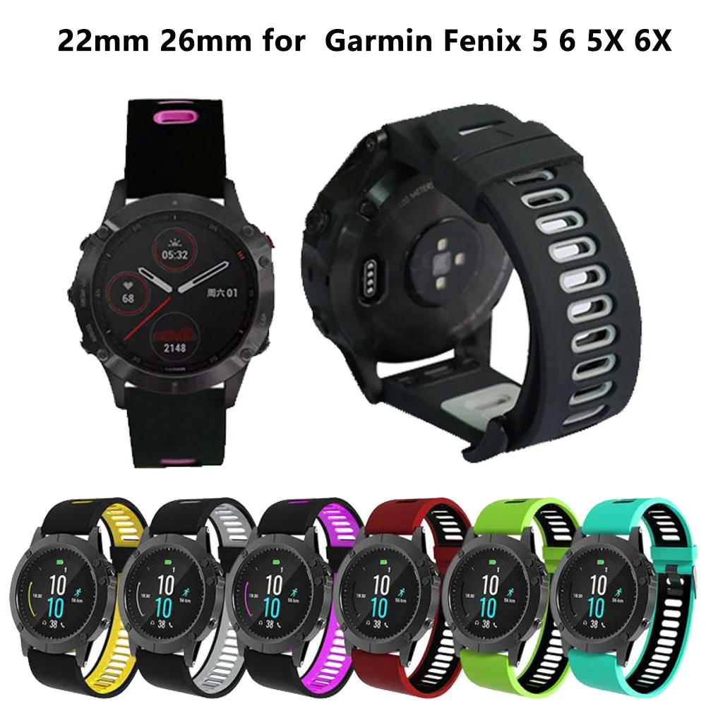 NOVO Silikonsko 26 mm 22 mm Hitro Sprostitev Watchband Wriststrap za Garmin Fenix 5X 5 plus S60 D2 MK1 Watch Easyfit Watch manžeta