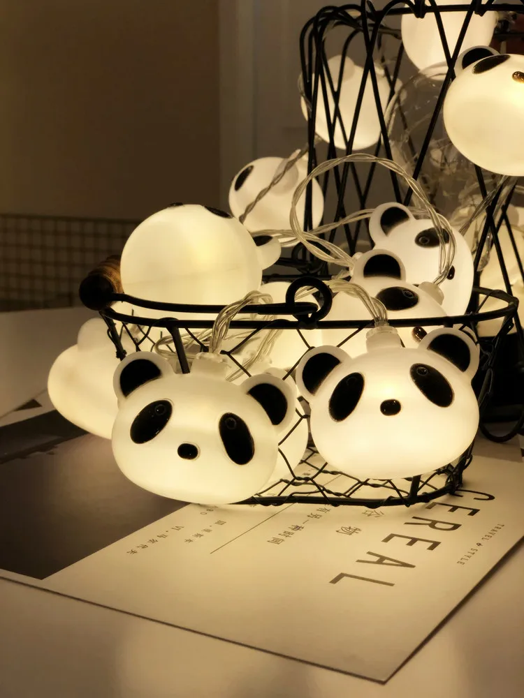 40 LED Pravljice, Risanke Panda Baterija Upravlja Niz Luči 6M luces LED Okraski Za Božično Garland Novo Leto guirlande