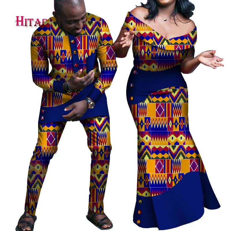 Afriške Nekaj Oblačila Afriške Obleke za Pare, ki Meri Vosek Bombaž Afriške Nekaj Oblačila Afriške Nekaj Oblačil WYQ237