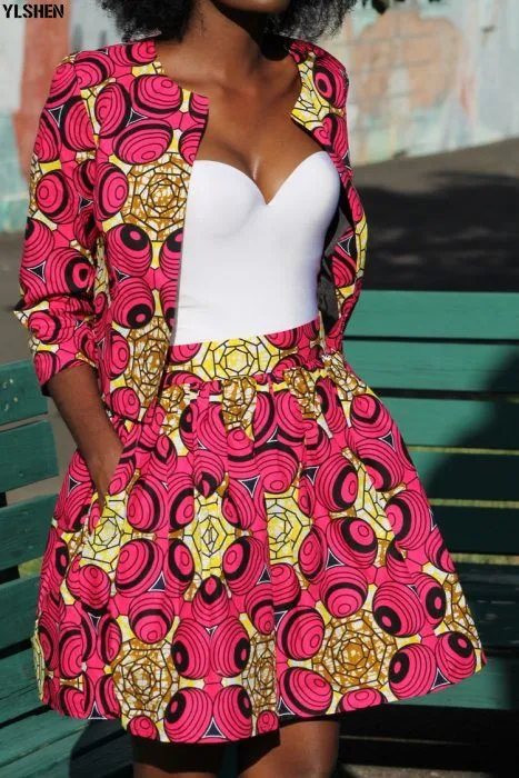 2 Delni Set Afriki Obleko Afriške Obleke za Ženske Dashiki Afriška Oblačila Bazin Očesa Vrhovi + Oklepaji krilo Haljo Africaine Femme