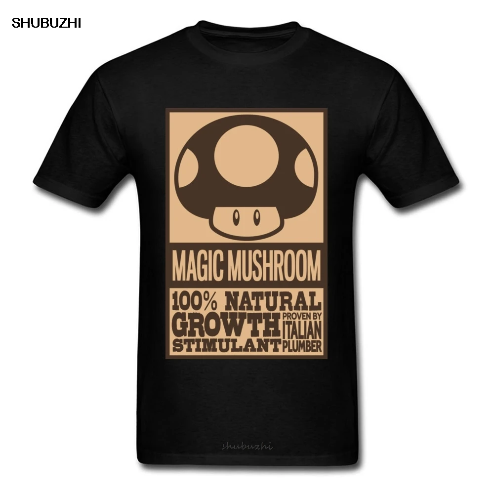 Smešno italijanski Magic Mushroom T-majice Za Moške Kratke Rokav Tees Črni Vrh Majica Risanka Pismo, Poster Tiskanje