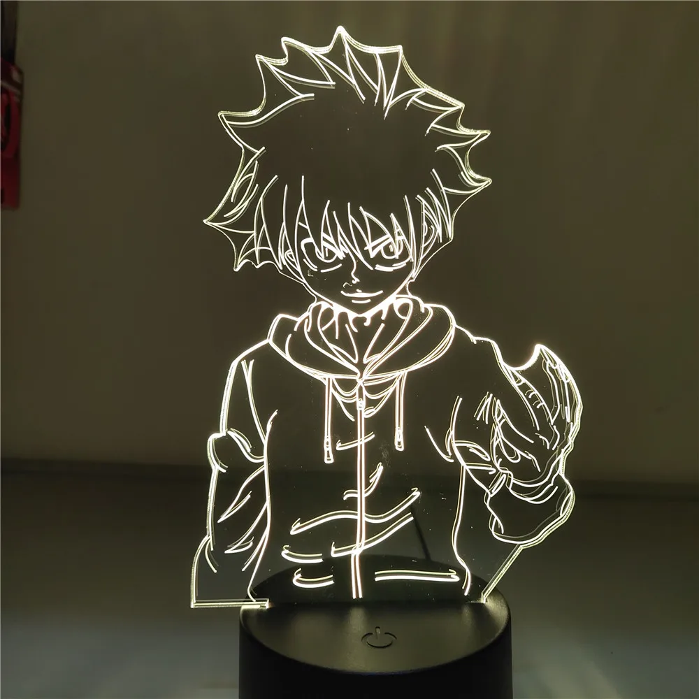 Anime Hunter X Hunter Killua LED Nočna Lučka Anime Dejanje Slika 3D Lučka Spalnica Dekor Luna Lučka za Dekoracijo Doma Ustvarjalni Luči