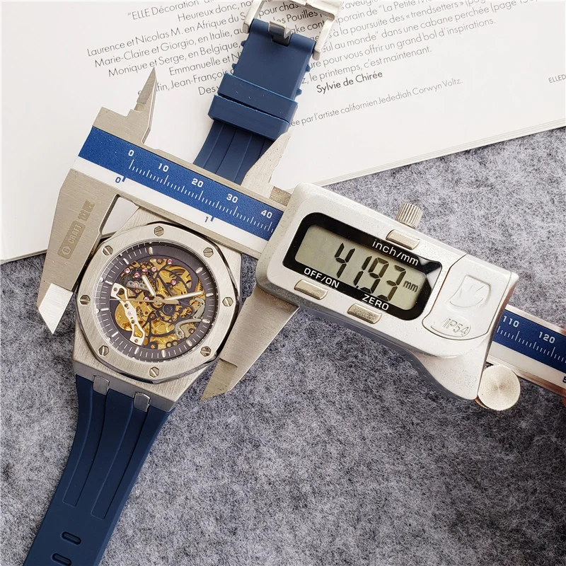 Prevelik Gledati Moške Mehanska ura Krog Velike Izbiranje Gume Visoka Kakovost Modnih Luksuznih Športnih Watch 4-Pin AAA blagovne Znamke Montes