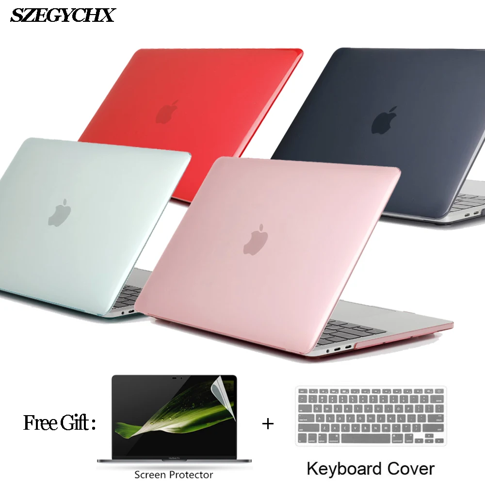 Kristalno Trdo Lupino Laptop Primeru za Macbook Air Pro Retina 12 13 15 13.3 Nov Dotik Bar Za Novi Macbook Air 13 A1932 2018 primeru
