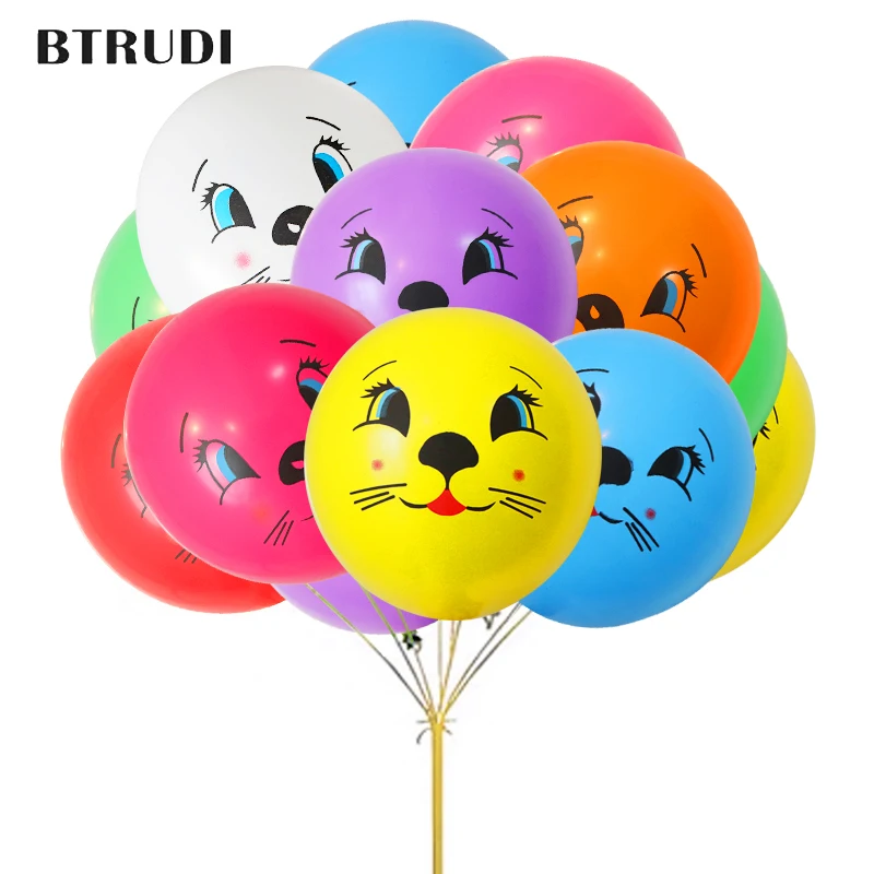 BTRUDI Pisane obraz mačka izraz risani balon 12 palčni 2.8 g 30pcs/veliko festival otroške rojstnodnevne okraski na sceno