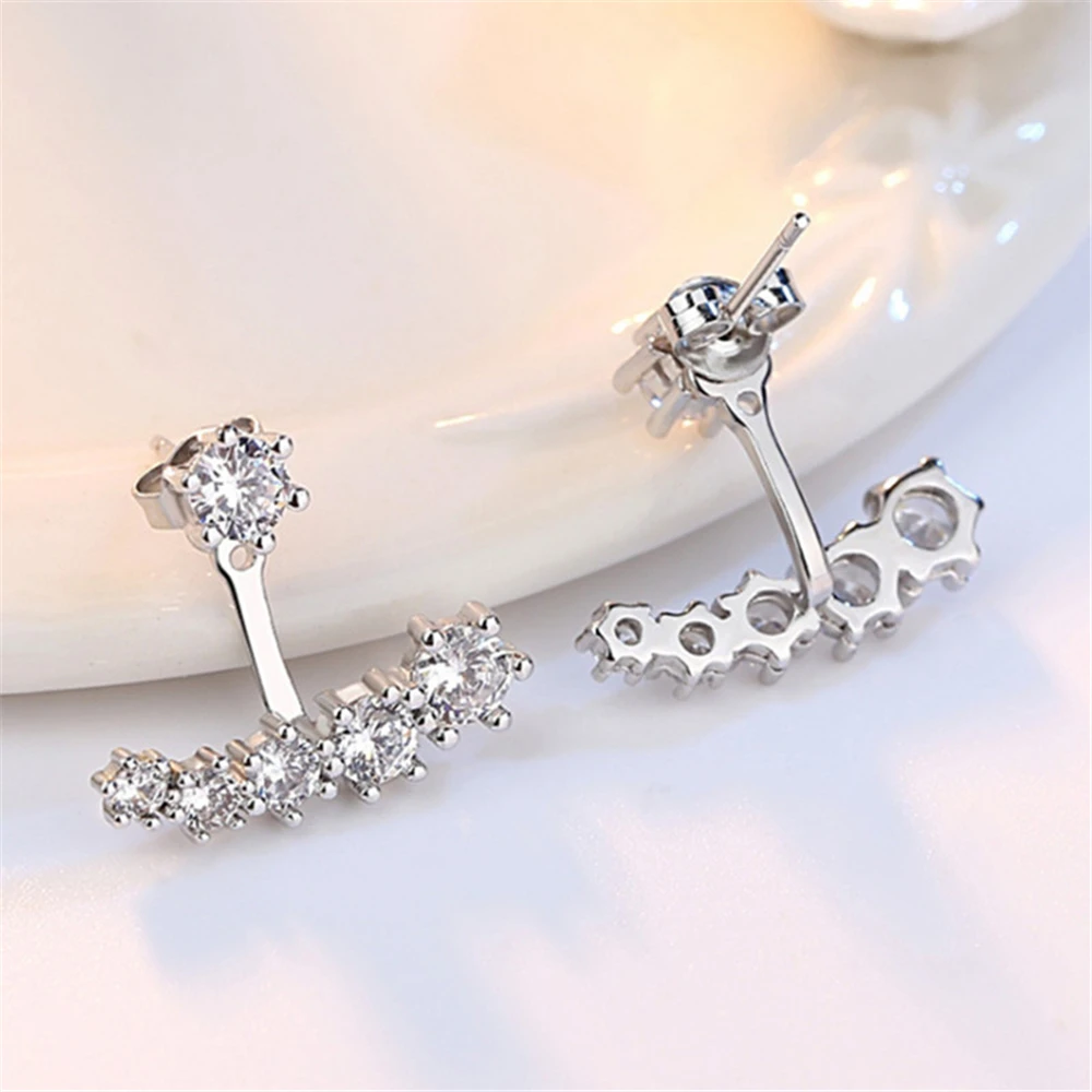 Ženske 's nakit visoko - kakovostni razred cirkon šest - nevihte Stud Earringsafter visi modni nakit blagovne znamke preprost srebrni nakit