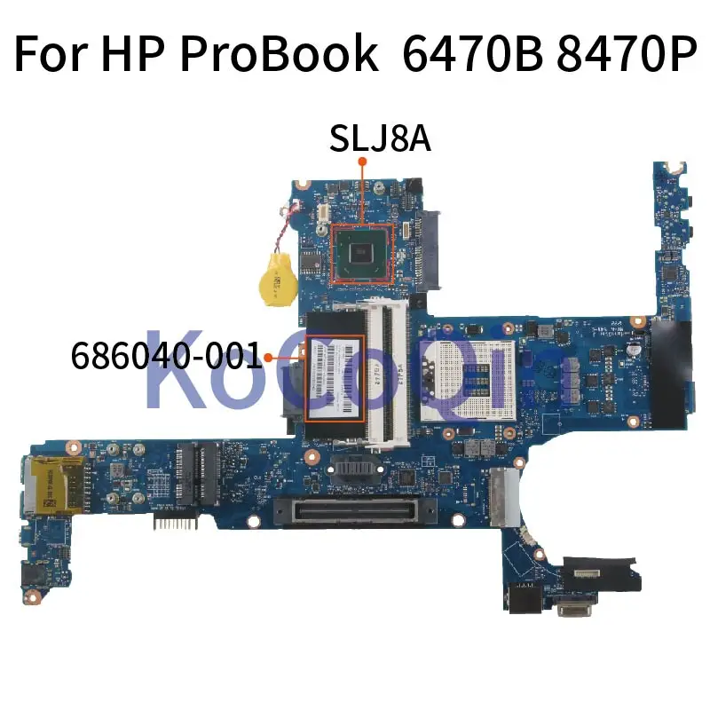 KoCoQin Prenosni računalnik z matično ploščo Za HP ProBook 6470B 8470P Mainboard 6050A2466401 686040-001 686040-501 SLJ8A