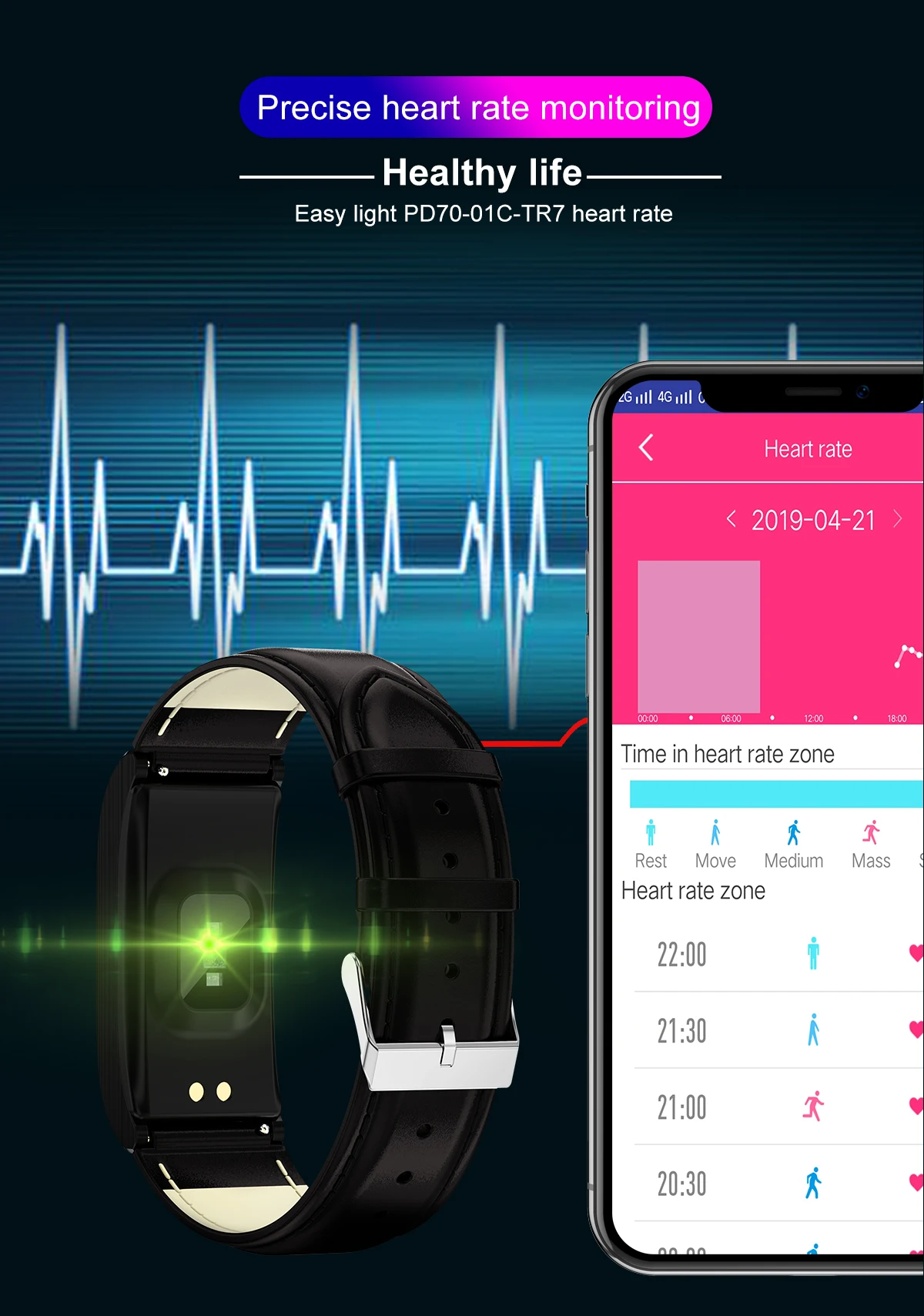 AK12 Pametna Zapestnica Barvni Zaslon Krvni Tlak Visoko Svetlost Fitnes Tracker Srčnega utripa Smart Band Šport za Android