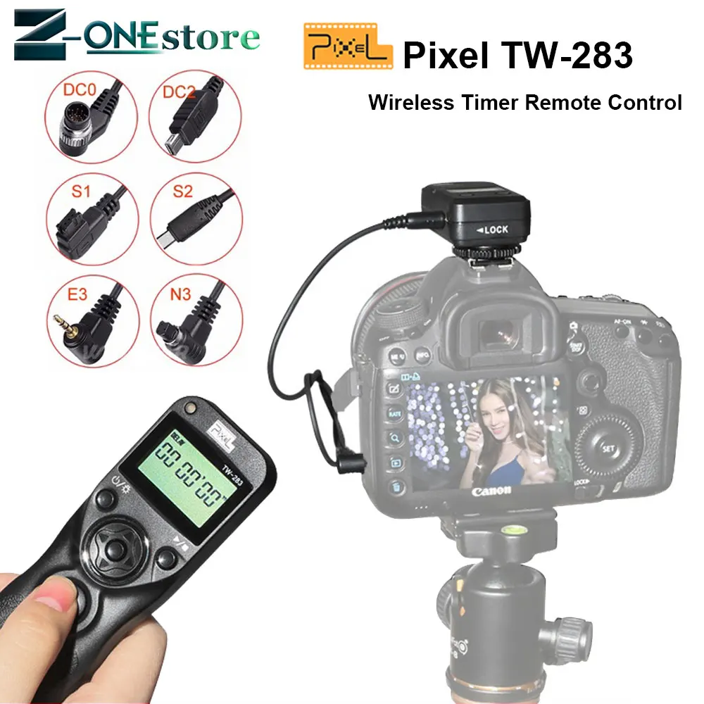 Pixel TW-283 za Sprostitev Zaklopa Brezžični Timer Daljinski upravljalnik Za Canon Daljinsko Sony Samsung Nikon d7500 d7200 d5600 d5300 Fotoaparat