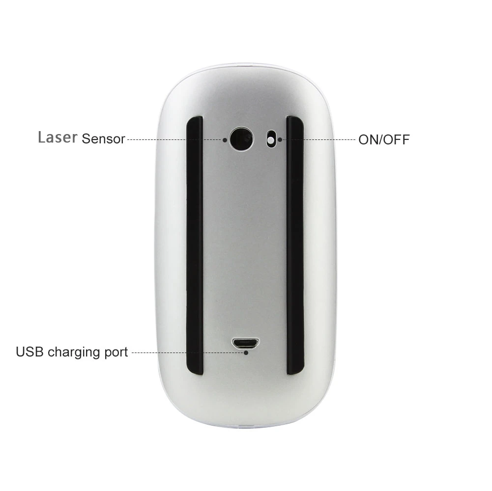 Bluetooth 5.0 Brezžični Čarobno Miško za ponovno Polnjenje Laser Tiho Arc Touch Mause Ergonomska Računalnik, Ultra-tanek Miši Za Apple Mac PC