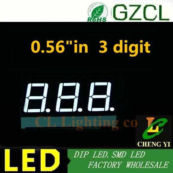 0.56 palčni BELA 3 mestni LED Zaslon Modul Skupno ANODO DIP digitalni cev 7 Segment 3 Digitalni LED Zaslon